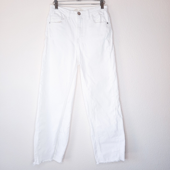Maje White Wide Leg Raw Hem Jeans 36 - Picture 1 of 8